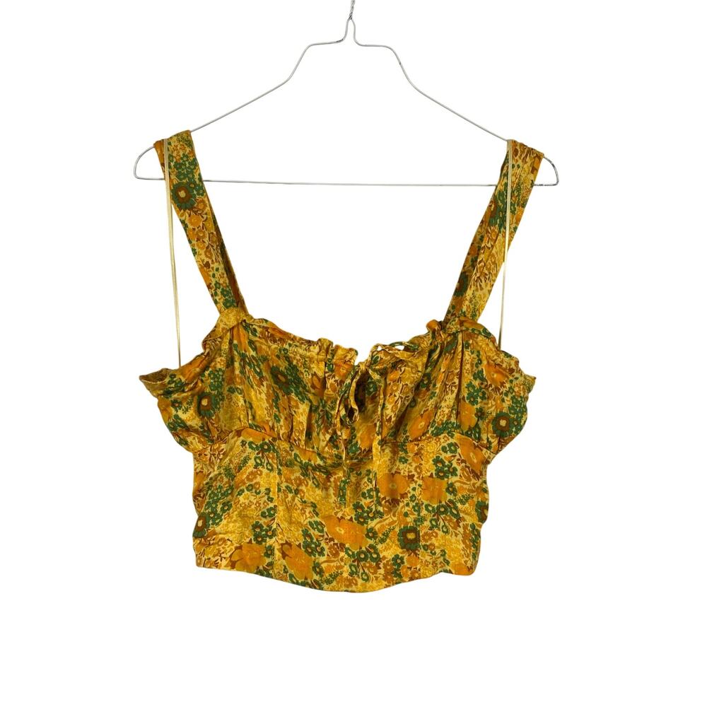 Urban Outfitter Yellow Floral Top Rayon Size M
